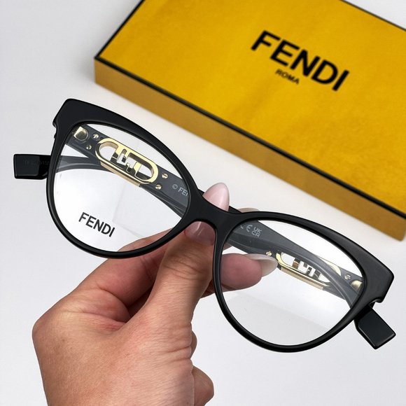 Fendi FE50026I 001 Eyeglasses Black Cat Eye Women FE 50026I - Picture 2 of 11